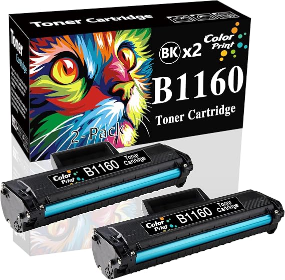2-Pack of Black ColorPrint Compatible B1160 Toner Cartridge Replacement for Dell B1160W B1163w 1160 YK1PM 331-7335 Work with B1165nfw HF44N HF442 Mono Laser Printer | Compatible Dell 1160W B1160W B1163w 1160 YK1PM 331-7335 B1165nfw 1165nfw 1165 B1163 HF44N HF442 Mono Printers