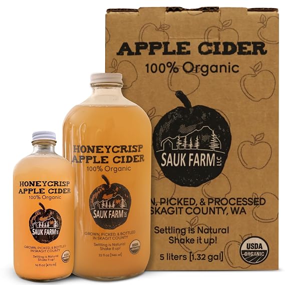 Sauk Farm Organic Honeycrisp Apple Cider, 32 FZ