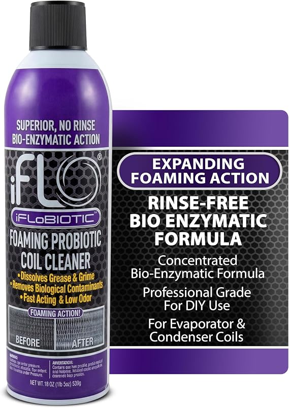 iFLO Foaming Probiotic Coil Cleaner Spray for Evaporator & Condenser Units