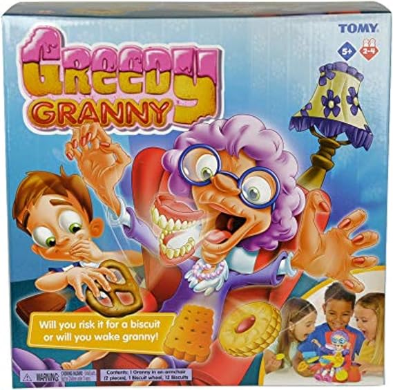 TOMY Greedy Granny Children's Board Game, Family and Preschoo Action Game for Kids 5, 6, 7, 8 Year Old Boys and Girls and Adults
