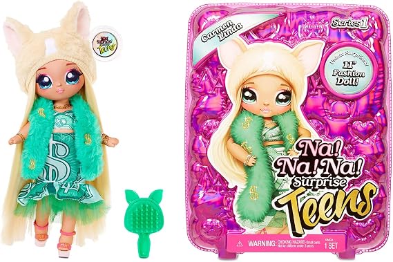 Na Na Na Surprise Teens Fashion Doll Carmen Linda, 11" Soft Fabric Doll, Chihuahua Inspired