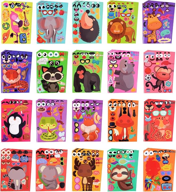 Sinceroduct 100 Sheets Make a Face Stickers&Make Your Own Stickers for Kids