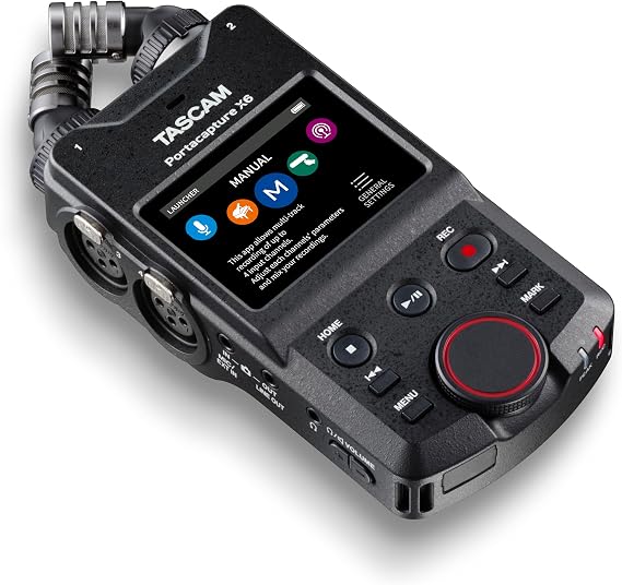TASCAM Portacapture X6 32-bit Float Portable Audio Recorder, Field Recorder for Video, Music, Podcast, Voice, Podcasting