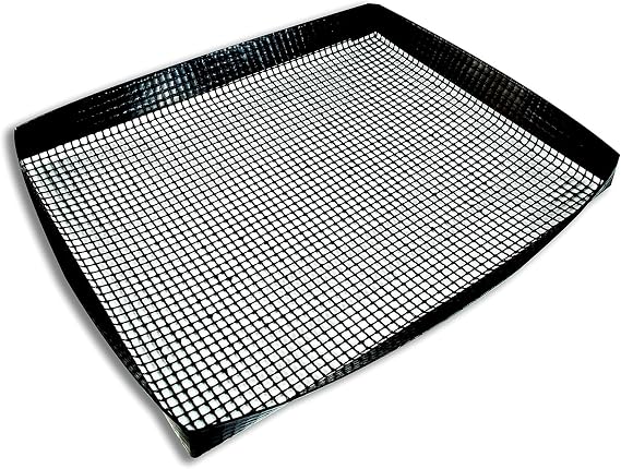 Air Fryer Basket for Oven - Non-Stick Oven Air Fryer Basket - Crisping Sheet for Baking Crisp Pizza, Chips, Fries, More With Less Oil, Butter or Cooking Spray - Dishwasher Safe Air Fry Basket Black