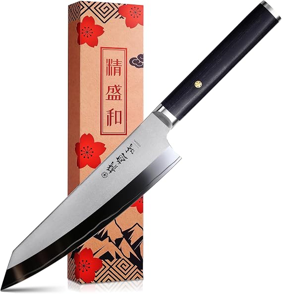 Japanese Chef Knife 8in,High Carbon Steel VG-10,Lab Tested Sharp