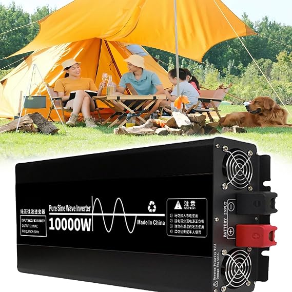 Power Inverter for Vehicle, 10000W Pure Sine Wave Inverter with Dual Sockets & LCD Display, DC to AC Voltage Converter for Boat RV,10000W 48V
