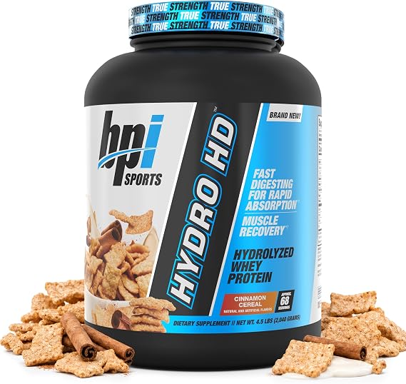 BPI Sports Hydro HD 100% Hydrolyzed Whey Protein Powder, 68 Servings