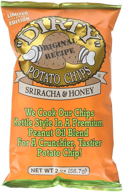 Dirty Potato Chips, Sriracha & Honey, 2 Ounce (pack of 25)