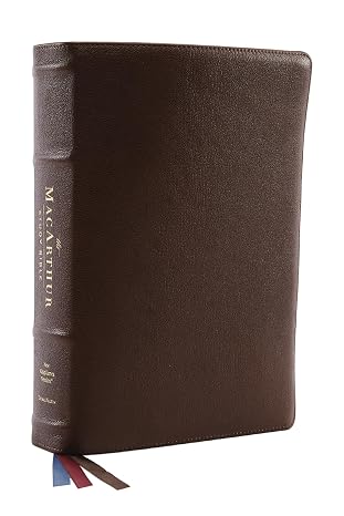 NKJV, MacArthur Study Bible, Brown Premium Goatskin Leather, Premier Collection, Comfort Print: Unleashing God's Truth One Verse at a Time (Holy Bible, New King James Version)