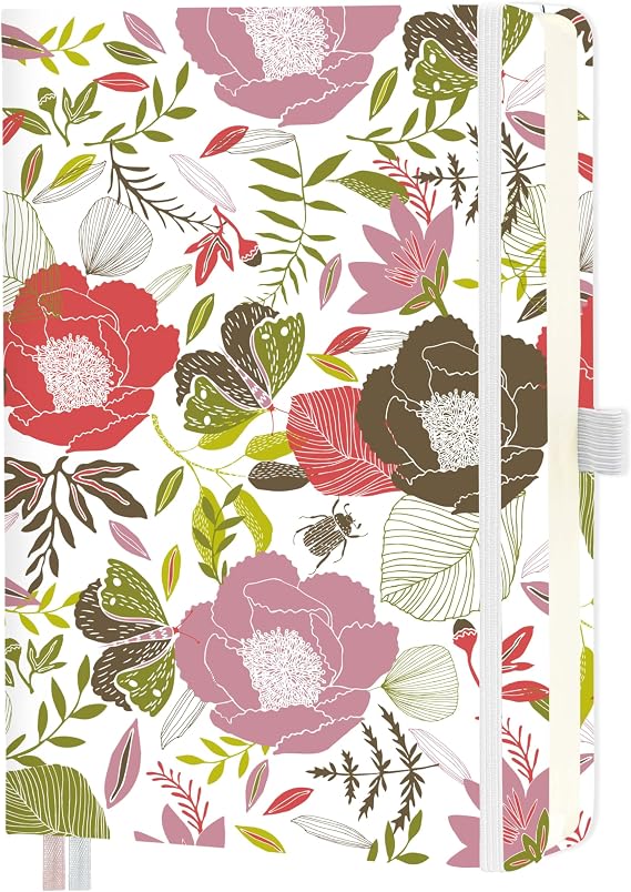 Mlife Lined Journal Notebook for Women & Men,A5 Hardcover PU Leather Journals for Writing,100 GSM Thick Paper, Perfect for College,Work,Office Supplies,Garden C