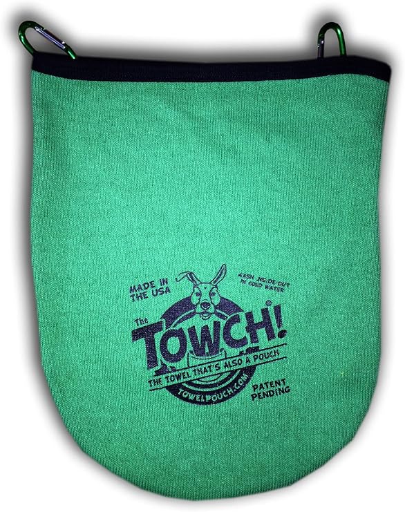 Towch Disc Golf Towel Pouch - 3 to 5 Disc Bag - Choice of 11 Colors - (Grassy Green)