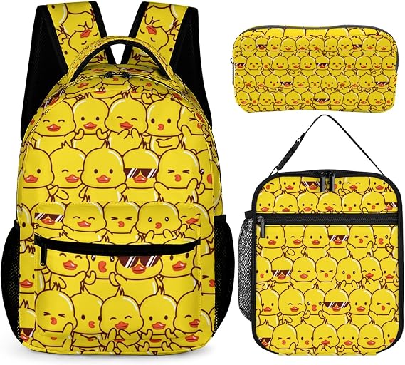 Duck Backpack with Lunch Bag & Pencil Case, 17 in Bookbag