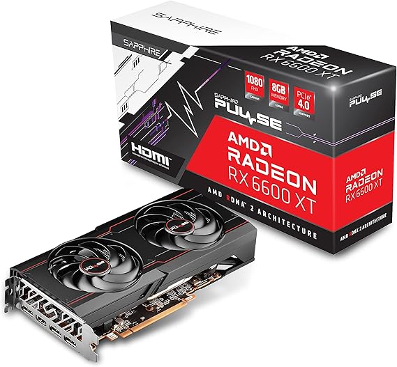 Sapphire 11309-03-20G Pulse AMD Radeon RX 6600 XT Gaming Graphics Card with 8GB GDDR6, AMD RDNA 2