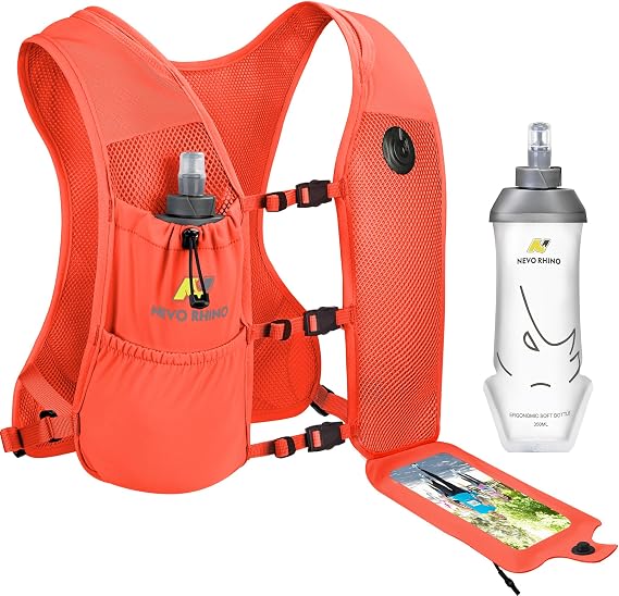Running Vest with 350 ML TPU Soft Flask, Small Running Water Vest -Adjustable Chest Straps, Lightweight Hydration Vest Pack for Trail Marathon Hiking Cycling for Women Men Mini