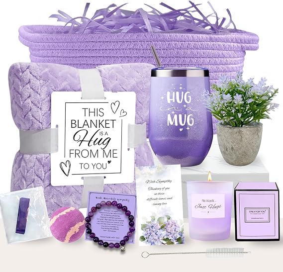 AMIDA Sympathy Gift Baskets Sympathy Gifts for Loss of Loved One Dad Mom Husband Sister Friend Bereavement Gifts Condolences Gift Basket for Loss Grief Gifts Grieving Gifts Sorry for Your Loss Gifts