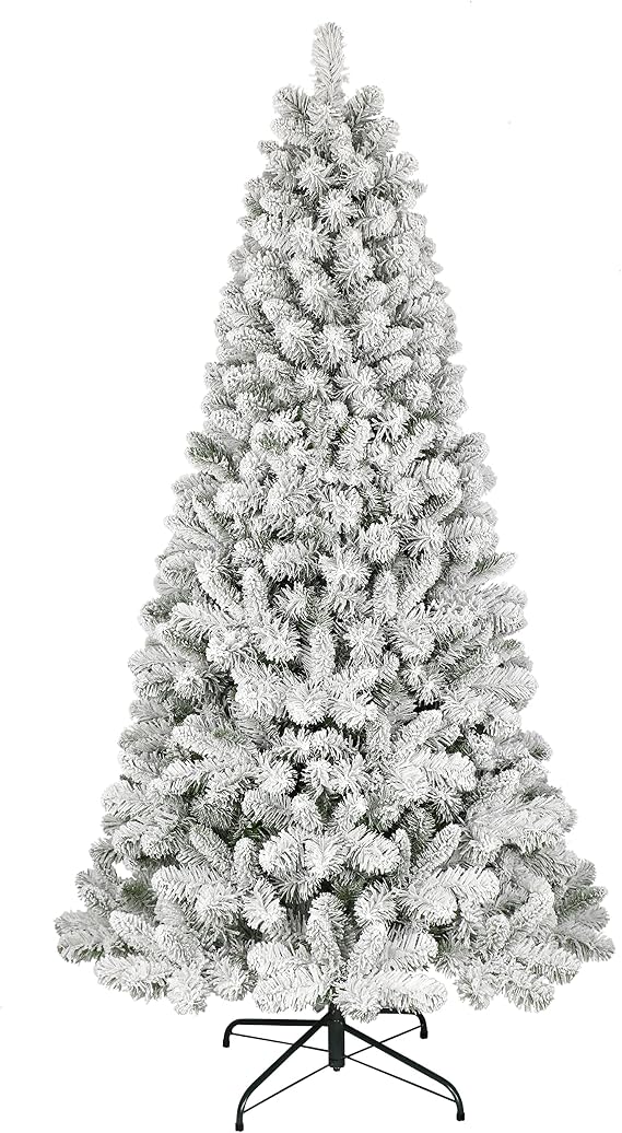 Puleo International 6.5 ft Flocked Virginia Pine Tree