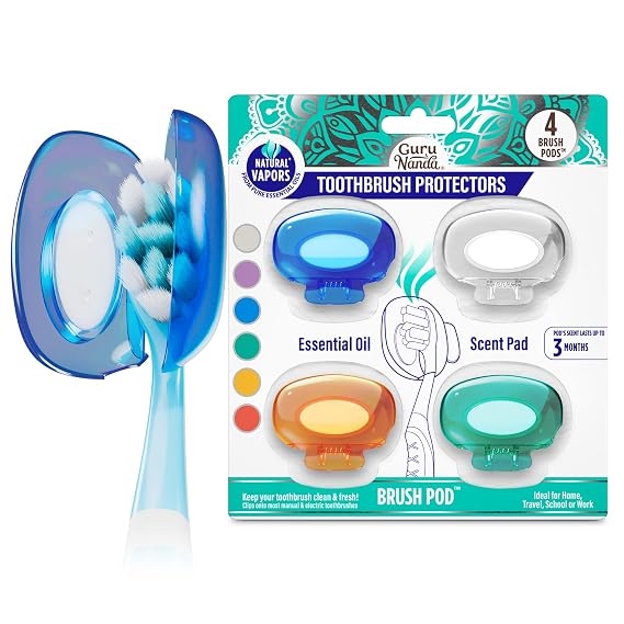 GuruNanda Brush Pods Manual & Electric Toothbrush Covers, 4 ct