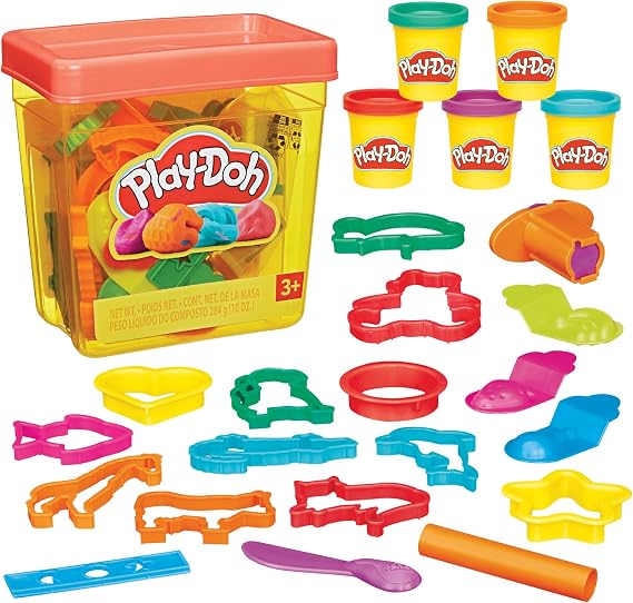 Play-Doh Fun Tub Set, 19 Accessories & Reusable Storage Container, Preschool Toys, Kids Arts & Crafts, Back to School Gifts, Ages 3+