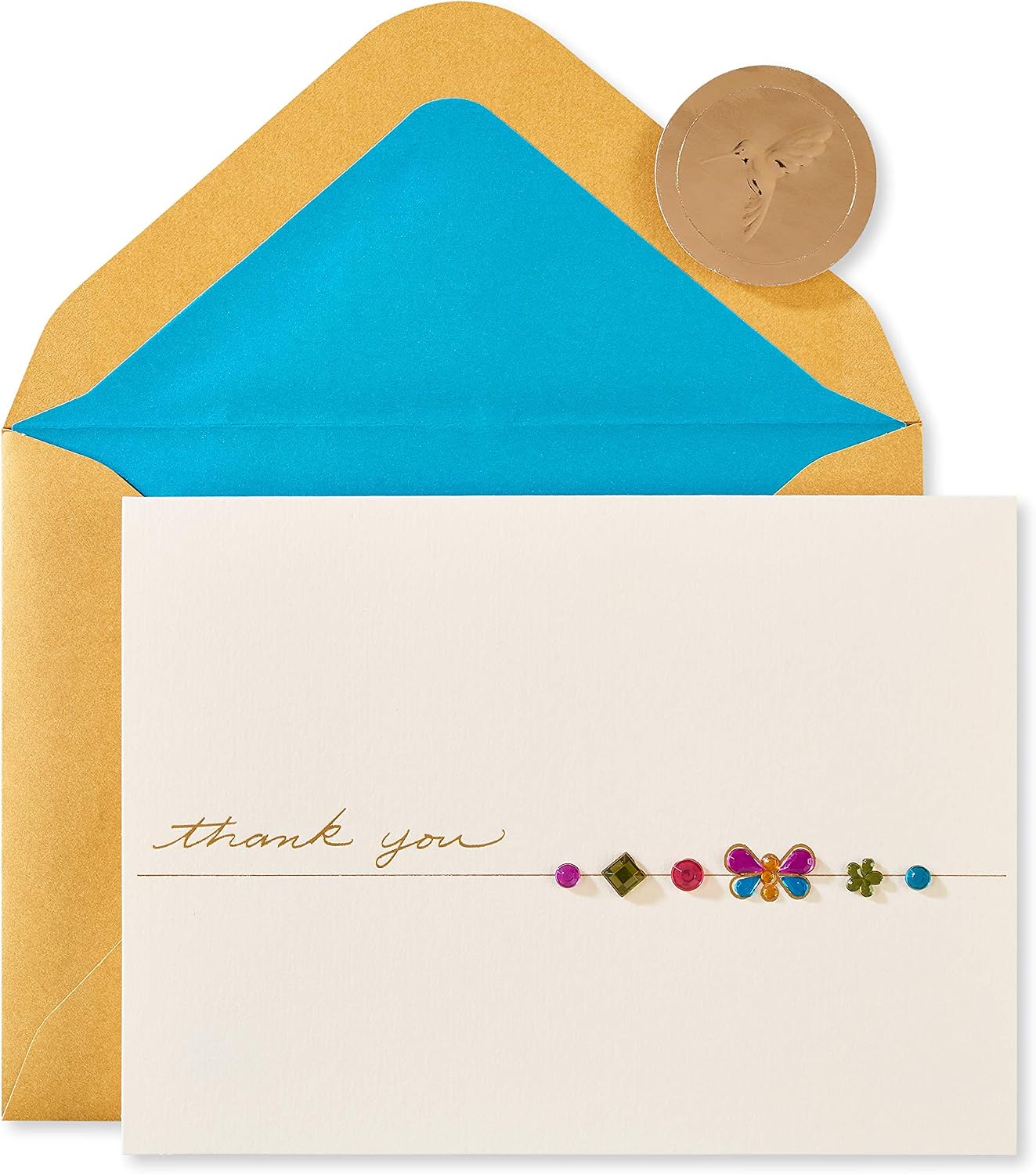 Papyrus Blank Thank You Card Butterfly Gems