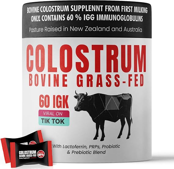 Colostrum Supplement Bovine Grass Fed Colostrum with 60% IgG 90 Gummies