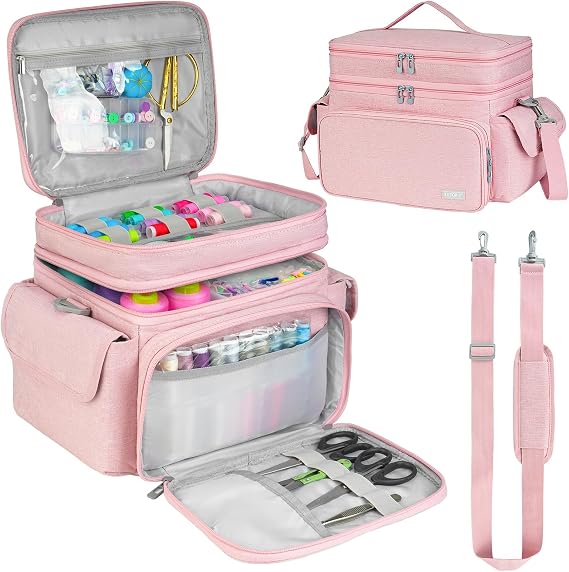 LEFORZ Small Sewing Supplies Organizer Bag(10.5 x 8 x 9inch),Sewing Box
