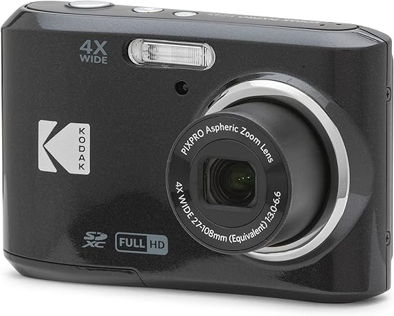 KODAK PIXPRO FZ45 16MP Compact Digital Camera, 4X Optical Zoom, AA, Black