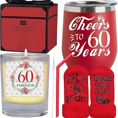 MEANT2TOBE 60th Birthday Gifts for Women - Tumbler, Decorations, and Ideas for Turning 60 Year Old Woman