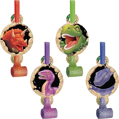 Creative Converting Dino Blast 8 Count Blow Out Noise Maker
