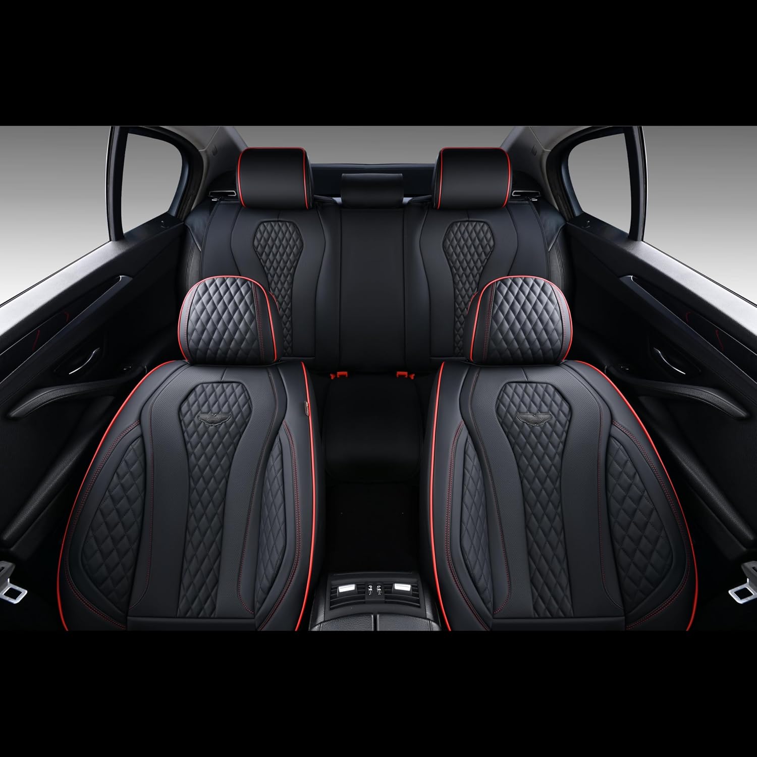 Coverado Car Seat Cover, Car Seat Covers Full Set, Front Seats Back Seat Covers, Waterproof Car Seat Covers, Car Seat Cushion, Leather Car Seat Covers Car Seat Protector Universal Fit Most Cars