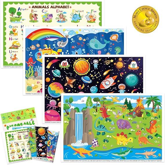 Disposable Sticky Placemats for Toddlers, 40 Pack Kids Table Mats