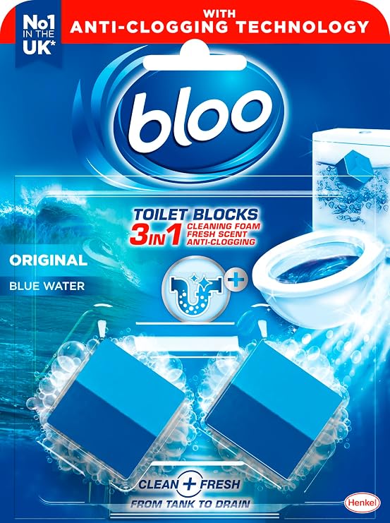 Bloo 2in1 in-Cistern Toilet Blocks Original 50g Limescale Remover Cistern, Cleaning, Foaming Action and Fresheners