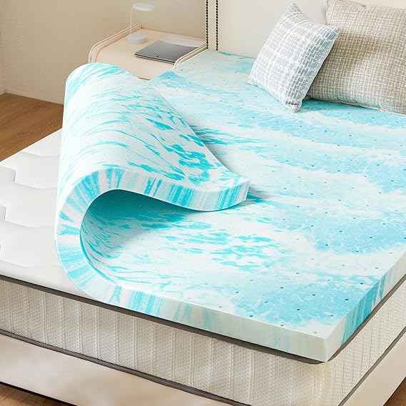 Mattress Topper, Queen Size Cooling Memory Foam Bed Toppers, 2 Inch Soft Mattress Pads for Sleeper Sofa, RV, Camper, CertiPUR-US Certified
