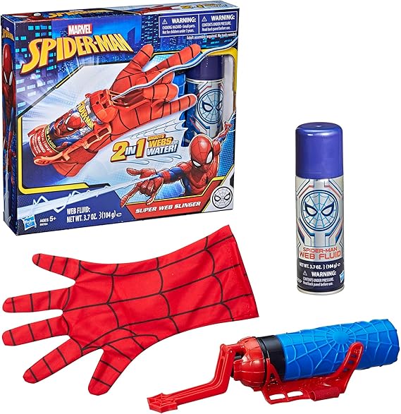 Marvel Spider-Man Super Web Slinger, 2-In-1 Shoots Webs or Water, Web Shooter Toy, Role-Play Toys, 5 Year Old Boys and Girls and Up