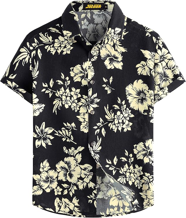 JOTOOK Boys Hawaiian Shirt Short Sleeve Button Down Tropical Summer Shirts