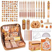 Capybara Stationery Set, Cute Capybara Pencil Case with Pens, Eraser, Stickers, Keyring & Ruler, Large Capacity Multi-Layer Pencil Case for Kids Boys Girls Students School Gifts (A)