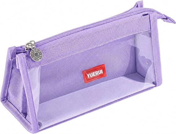Large Capacity Pencil Case for Boys Girls, Double Sided Clear Pencil Pouch