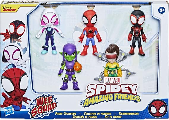 Marvel Spidey & His Amazing Friends Action Figures Superheroes + Villains (Choose Figure) (Spidey & Friends Villain Pack (5 Figures))