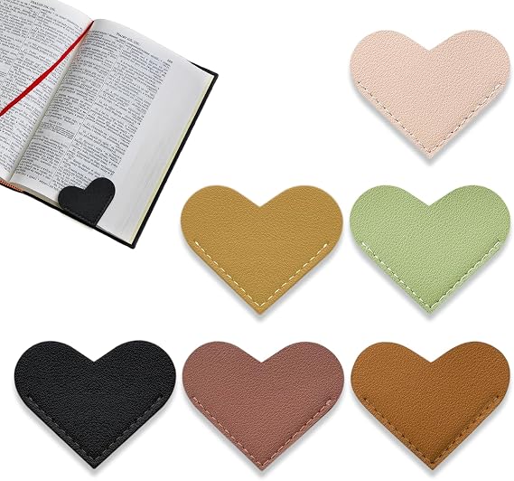 Heart Shape Bookmarks, 6Pcs Corner Page Bookmarks for Women, Kids and Men, Cute Bookmark for Book Lovers (PTK-6PCS)