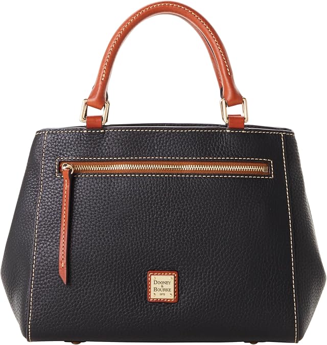 Dooney & Bourke Designer Handbags for Women, Pebble Grain Leather Small Satchel Bag with Crossbody Strap