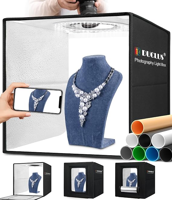 DUCLUS Light Box Photography 40 cm Photo Booth with Upgraded 18W 160 LEDs