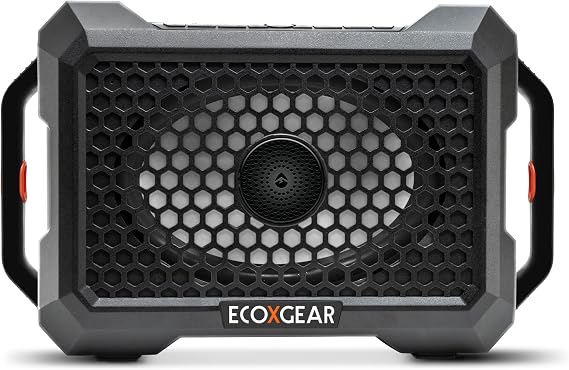 ECOXGEAR Defender: Outdoor Portable Bluetooth Speaker, 121dB Massive Sound, Waterproof and Drop Proof, with LED Party Lights, Pair up to 100, 25+ Hours Playtime (Black Oak)