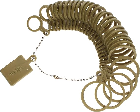 The Beadsmith Half-Round Finger Gauge U.S. Sizes: 1-13, Full and Half Sizes Plastic Rings with Marked Measurements Tool for Measuring Fingers and Determining Ring Sizes