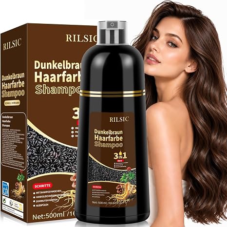 Brown Hair Dye Shampoo 3in 1 für Männer Frauen 500ml