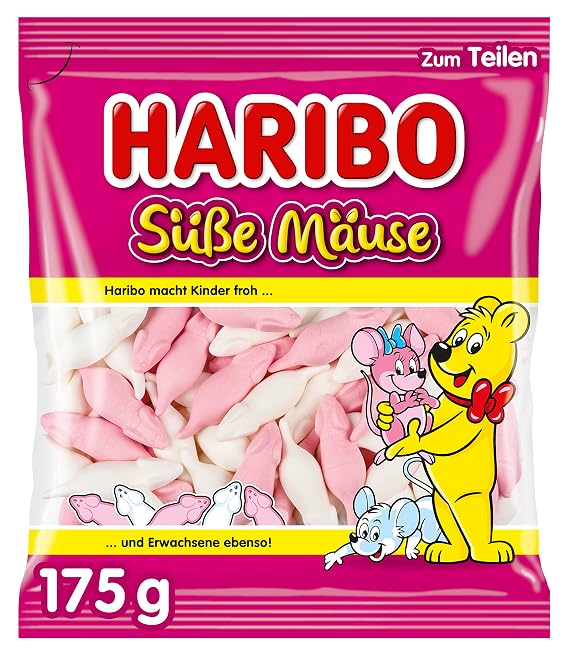 HARIBO Candy | HARIBO Sweet Mice | HARIBO Gummies | HARIBO Gummi Candy | 6,1 Ounce Total