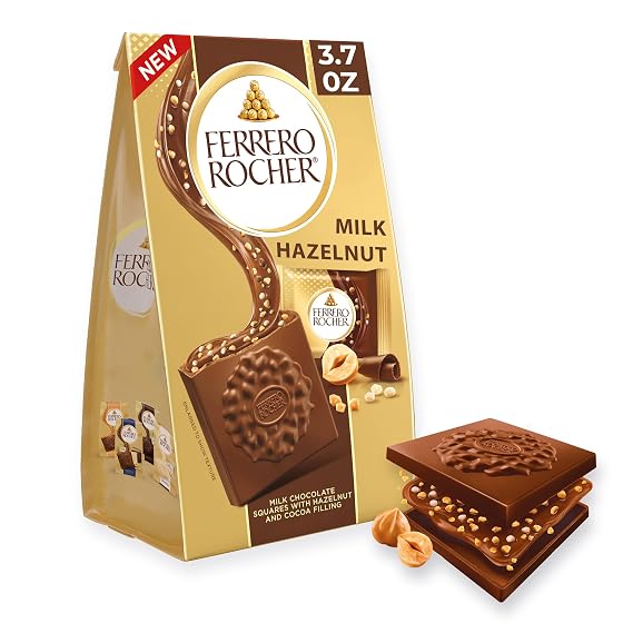 Ferrero Rocher Milk Hazelnut chocolate squares, 3.7 oz