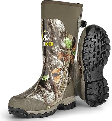 Kalkal Hunting Boots, Waterproof Anti-slip Rain Boots, Insulated Rubber Boots with 6mm Neoprene, for Hunting Working Farming Size 6-14