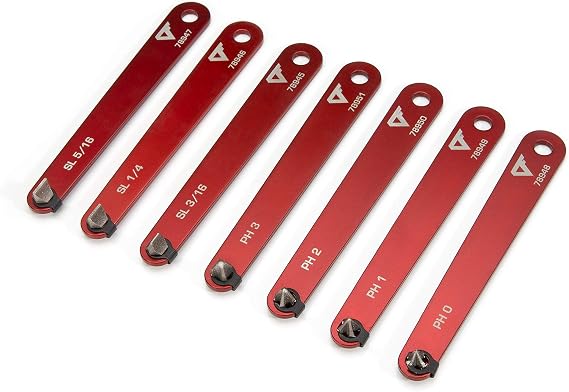 Steelman Pro 7-Piece, Low Profile Phillips and Slotted Screwdriver Set, Diamond-Tipped, SL3/16, SL1/4, SL5/16, PH0, PH1, PH2, and PH3 Sizes, Nylon Storage Case Included