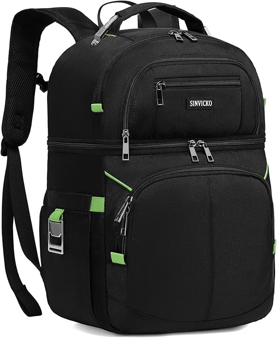 Insulated Cooler Backpack,Double Deck Leakproof Cooler Bag,Insulated Backpack Cooler Lunch Backpack for Men Women