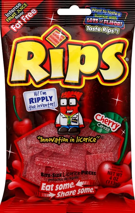 Rips, Cherry Licorice, 4 Ounce