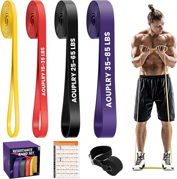 Resistance Bands Set, Exercise Band with Door Anchor for Men & Women | Stretch Bands for Exercise, Body Shaping, Strength Training, Home & Gym Workout Fitness Equipment